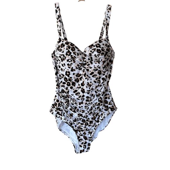 Nip Tuck Swim Leopard Print One Piece Swimsuit Women’s 8 Tummy Control - Picture 2 of 10